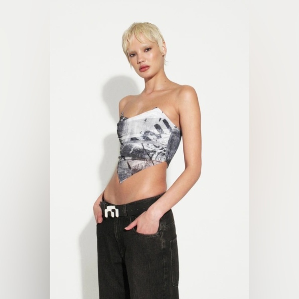 Miaou Poppy Top in Easy Rider Print, Size Small